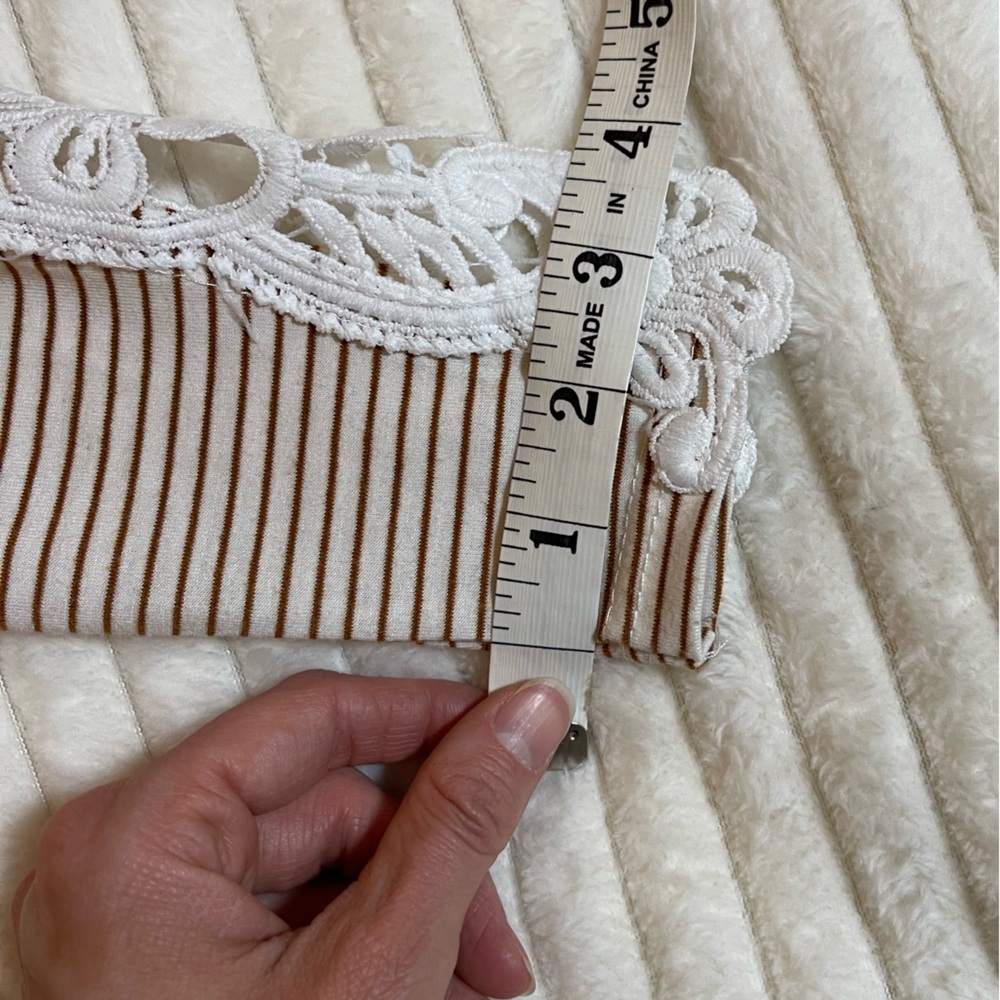 Boutique | Striped Women's Top | Lace Detail - Picture 11 of 13